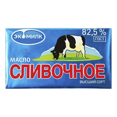 Масло сливочное Экомилк 82,5%, 180 гр