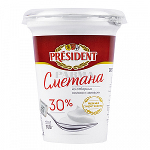 Сметана President 30% 350 г